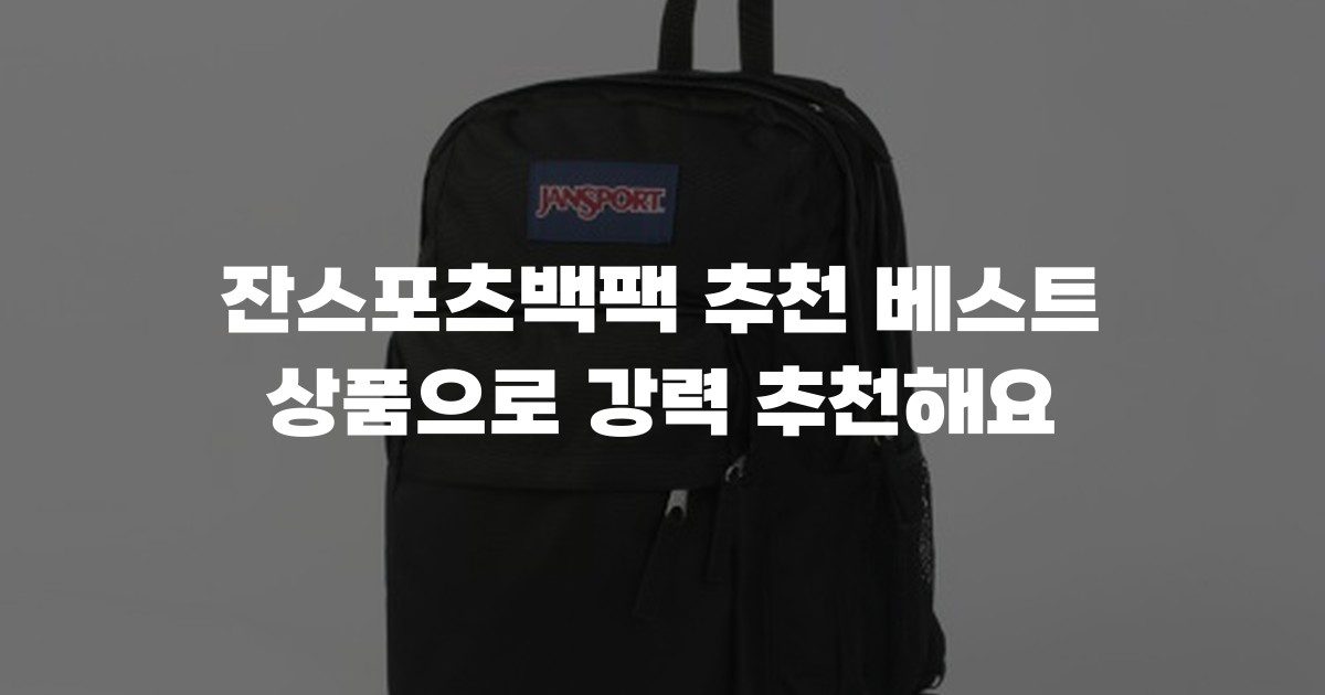 잔스포츠백팩 추천 베스트 상품으로 강력 추천해요