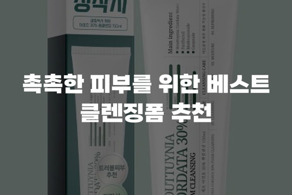 촉촉한 피부를 위한 베스트 클렌징폼 추천