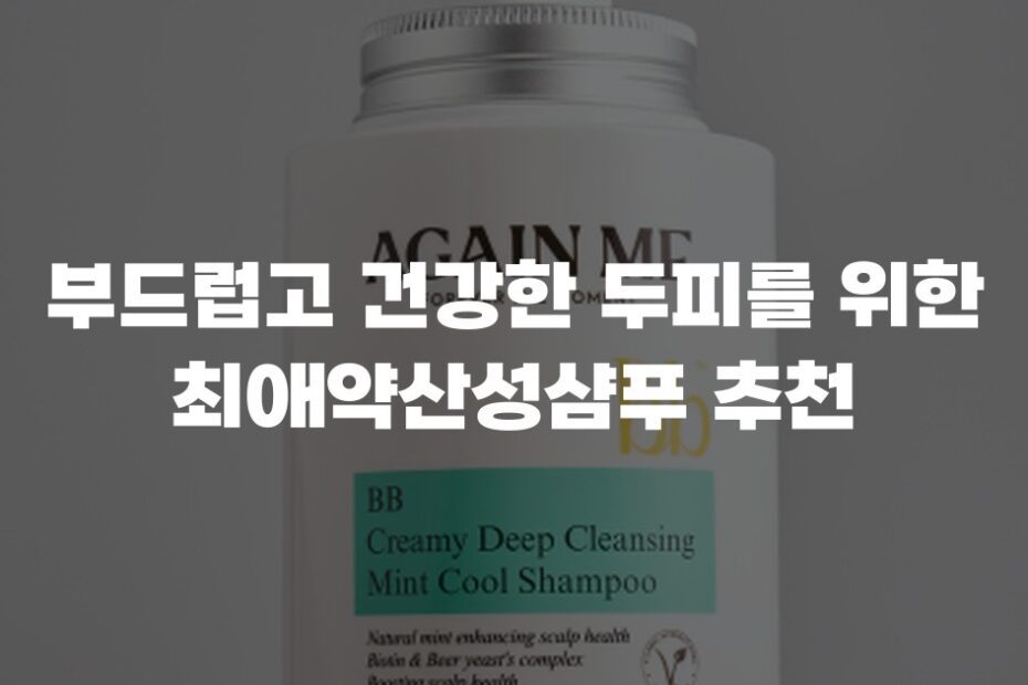 부드럽고 건강한 두피를 위한 최애약산성샴푸 추천