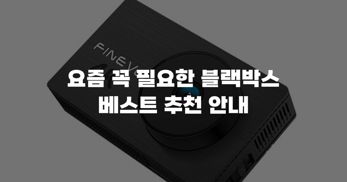 요즘 꼭 필요한 블랙박스 베스트 추천 안내