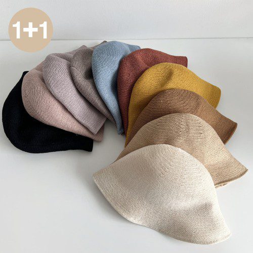 [1+1] 여름모자 여성모자 니트벙거지 린넨 버킷햇 나들이 산책 휴양지 모자