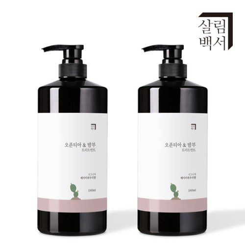 1+1 살림백서 오푼티아 헤어 트리트먼트 1000ml 베이비파우더 대용량 약산성 단백질 미용실 헤어팩