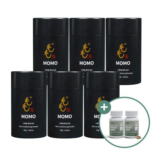 모모 흑채 남자 여성 순간증모제 23g, 흑갈색, 6개