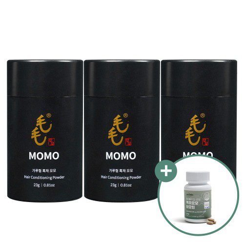 모모 흑채 남자 여성 순간증모제 23g, 갈색, 3개