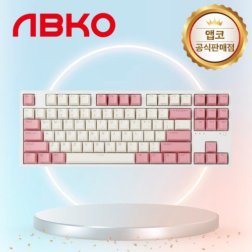 앱코 KN01C 텐키리스 PBT 유선 키보드 핑크, 무접점, 45g