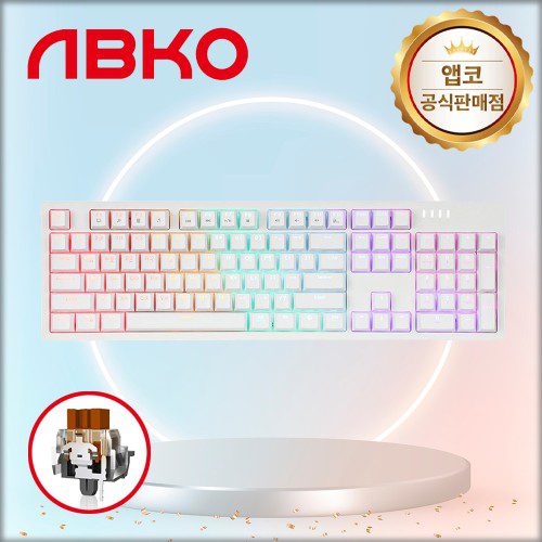 앱코 HACKER K515 축교환 측면 RGB 게이밍 기계식 키보드 화이트, 갈축, 45g
