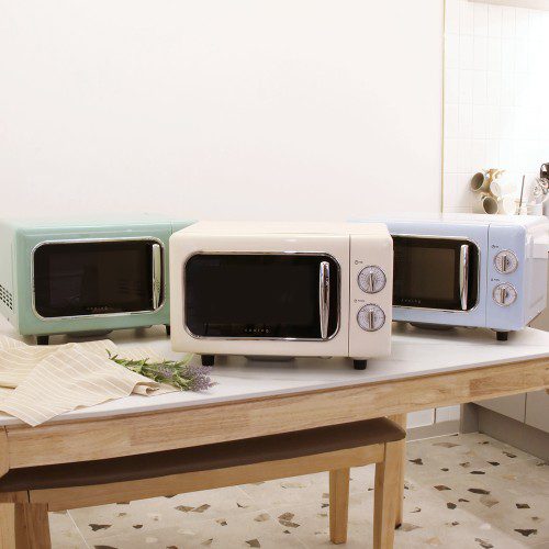 쿠잉 레트로 플랫전자렌지 MC-R20FL 무회전 전자랜지 미니 소형 민트