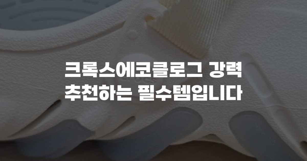 크록스에코클로그 강력 추천하는 필수템입니다