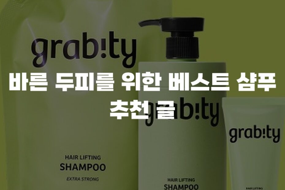 바른 두피를 위한 베스트 샴푸 추천 글