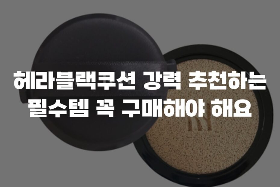 헤라블랙쿠션 강력 추천하는 필수템 꼭 구매해야 해요