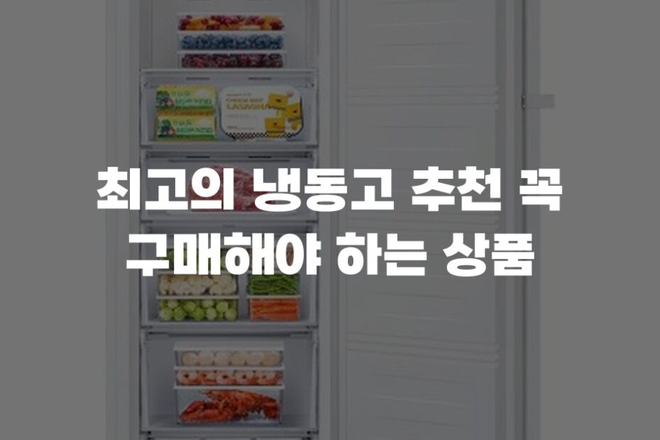 최고의 냉동고 추천 꼭 구매해야 하는 상품