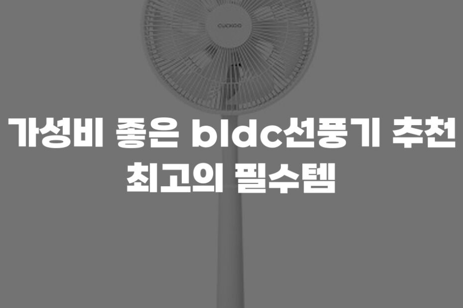 가성비 좋은 bldc선풍기 추천 최고의 필수템