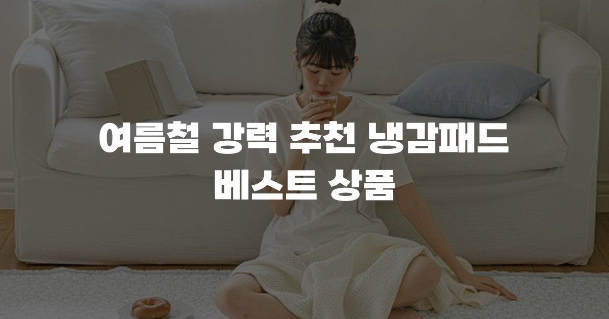 여름철 강력 추천 냉감패드 베스트 상품