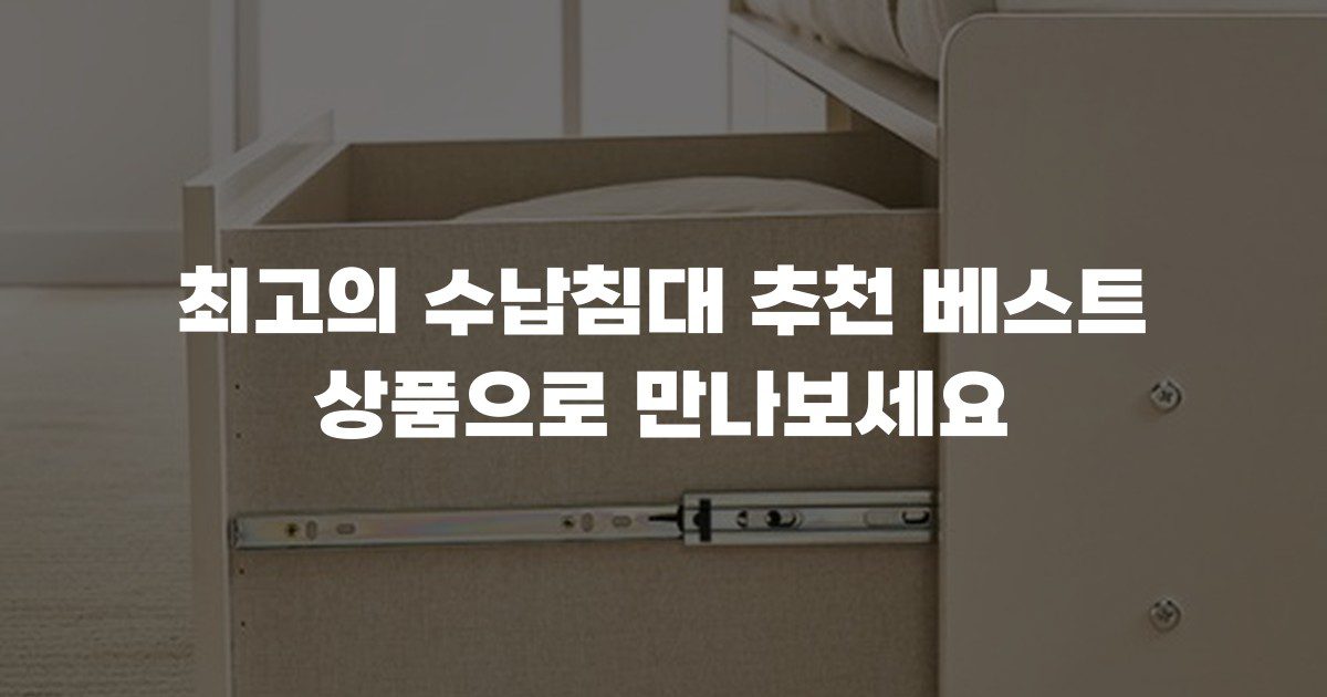 최고의 수납침대 추천 베스트 상품으로 만나보세요