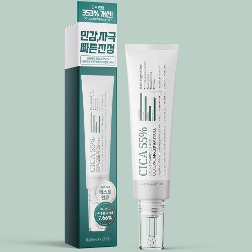 [피부진정 353%개선] 살림백서 제로 시카 55% 앰플 30ml 더블 히알루론산 배리어 수분 진정 모공