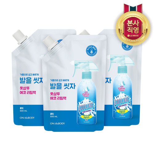 온더바디 코튼풋 발을씻자 풋샴푸 리필 500ml 자몽 3개