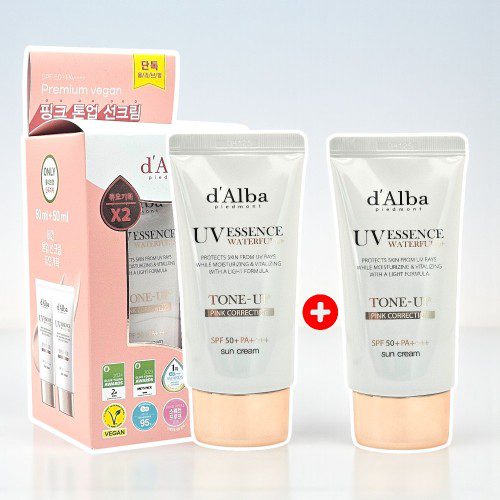 달바 워터풀 핑크 톤업 선크림 50ml (+50ml 바디미스트 20ml 추가)