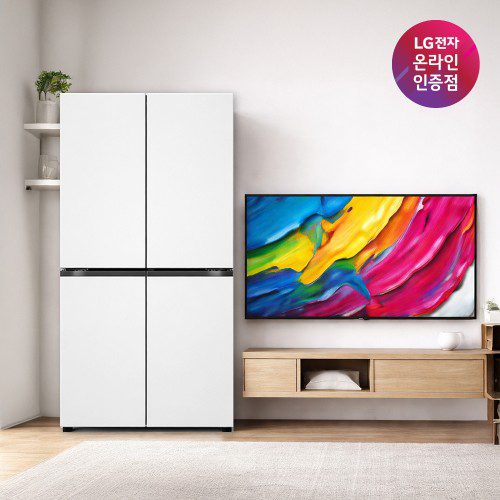 LG 디오스 AI 오브제컬렉션 냉장고 + LG QNED AI TV (T876MQQ111 + 65QNED75AEA)