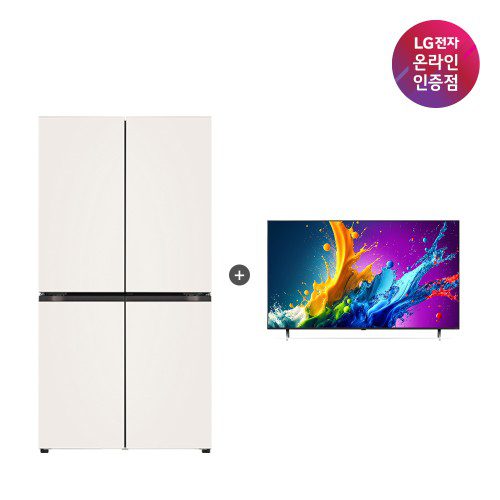 LG 디오스 AI 오브제컬렉션 매직스페이스 냉장고 + LG QNED AI TV 세트 (T876MEE111 + 86QNED75AEA)