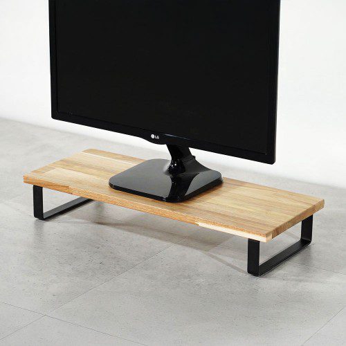 원목 듀얼 모니터 받침대 폭 300mm 높이10cm 600mm, 아카시아상판(블랙받침)