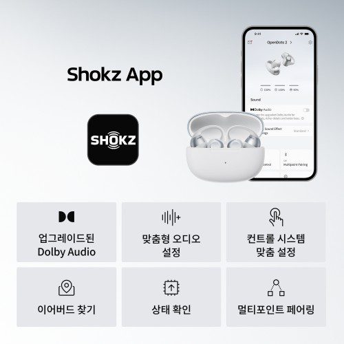 샥즈 오픈닷 2 E320 클립형 귀찌 오픈형 초경량 스포츠 귀안아픈 무선 블루투스 이어폰