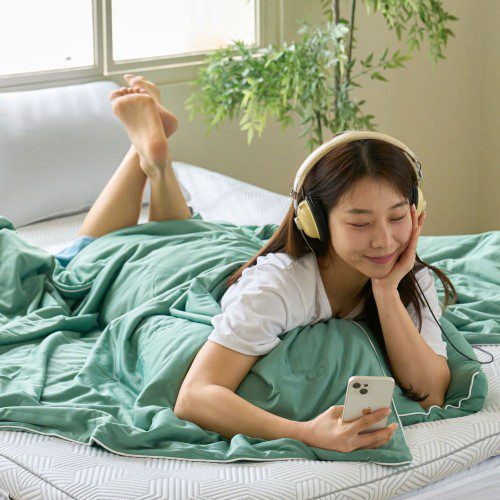 [냉감100%] 시원쿨쿨 냉감이불 시원한 양면 쿨 여름 이불 라이트그린, Q(퀸)